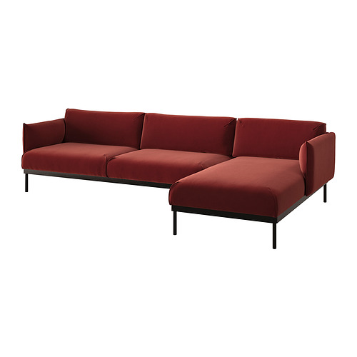 ÄPPLARYD - 四人座沙發附躺椅, Djuparp 紅色/棕色 | IKEA 線上購物 - PE838459_S4