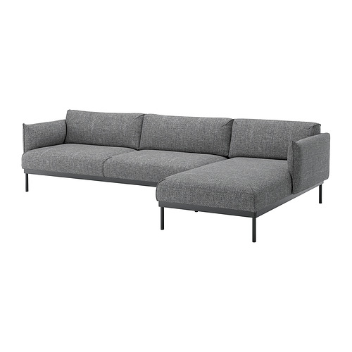 ÄPPLARYD - 四人座沙發附躺椅, Lejde 灰色/黑色 | IKEA 線上購物 - PE838458_S4