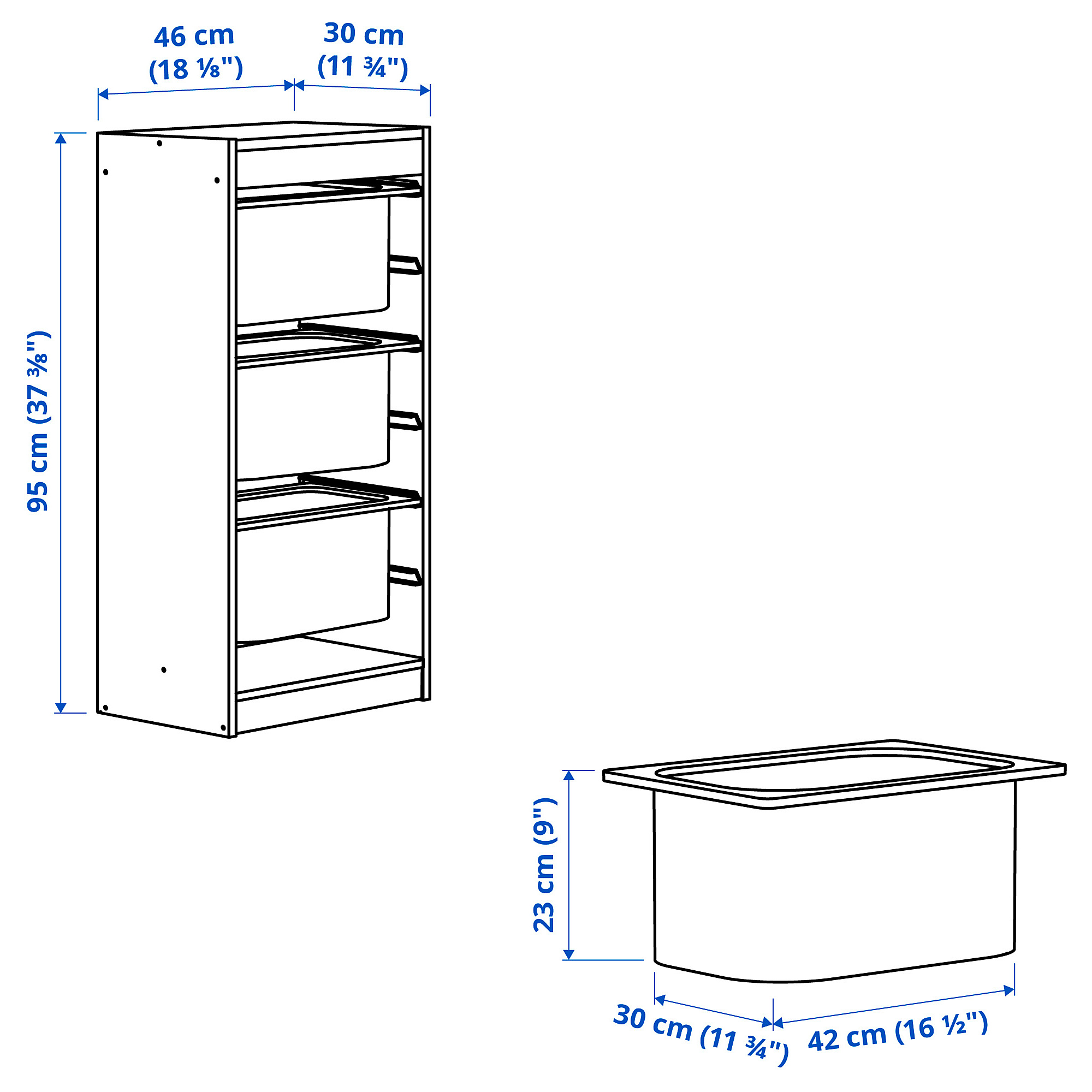 TROFAST storage combination with boxes