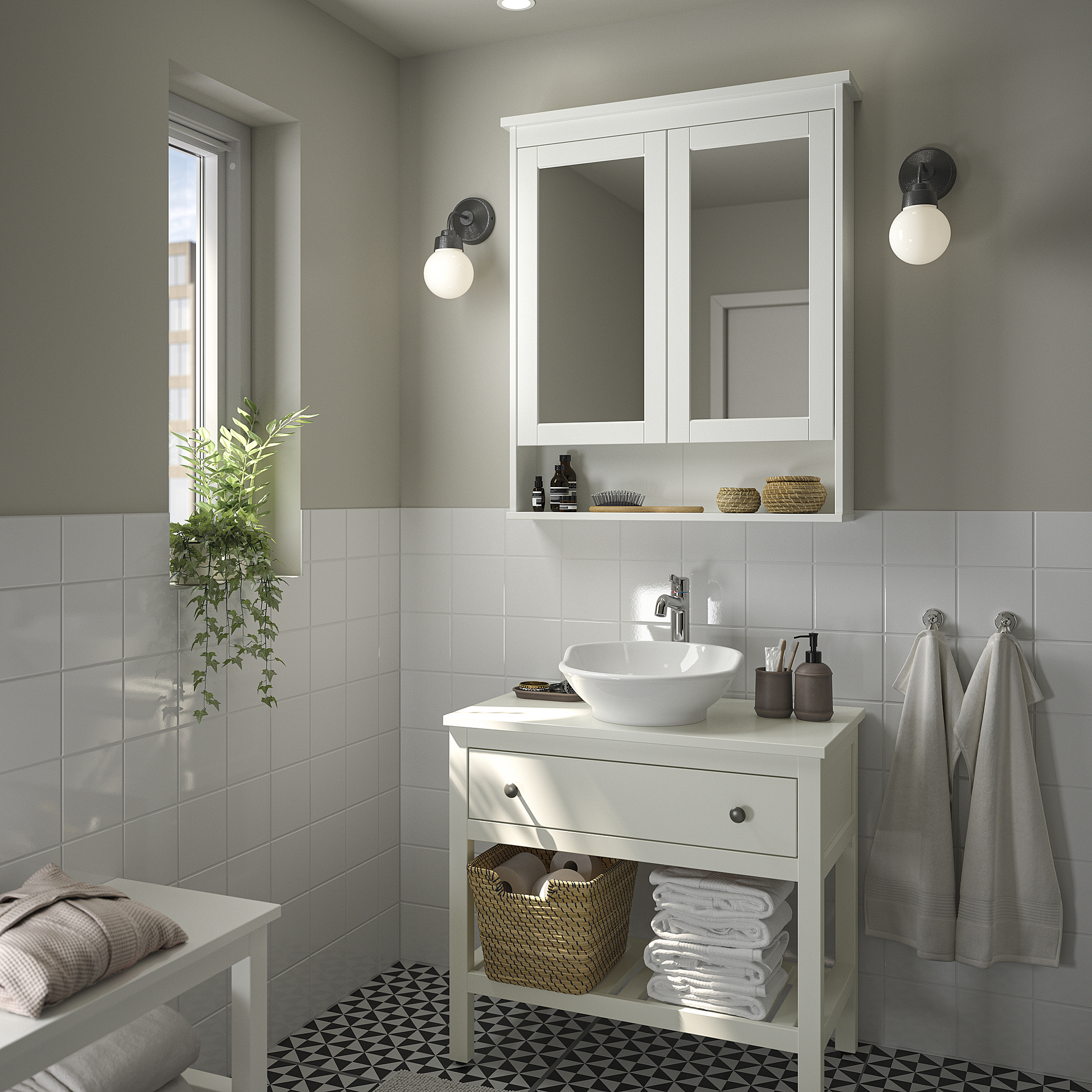 HEMNES/VÄSTERSJÖN 開放式洗臉盆櫃/抽屜/洗臉盆/水龍頭