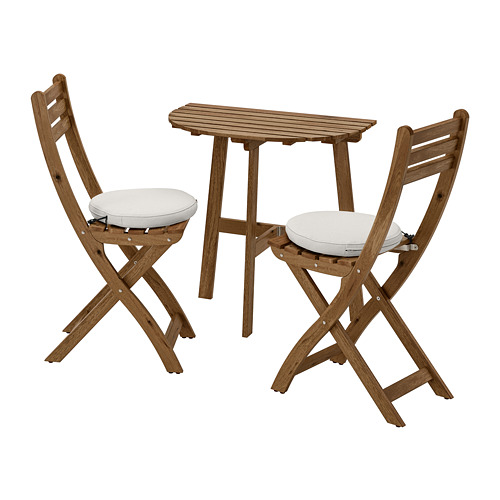 ASKHOLMEN - 戶外餐桌椅組, 灰棕色/Frösön/Duvholmen 米色 | IKEA 線上購物 - PE740688_S4