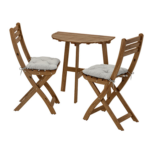 ASKHOLMEN - 戶外餐桌椅組, 灰棕色/Kuddarna 灰色 | IKEA 線上購物 - PE740689_S4
