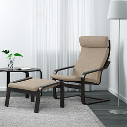 POÄNG - 扶手椅, 黑棕色/Skiftebo 深灰色 | IKEA 線上購物 - PE793540_S3