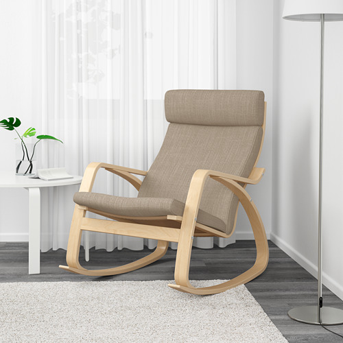 POÄNG - rocking-chair, birch veneer/Hillared beige | IKEA Taiwan Online - PE629321_S4