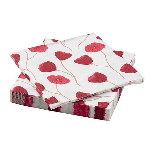 ANLEDNING - 餐巾紙, 白色/紅色 | IKEA 線上購物 - PE838480_S4
