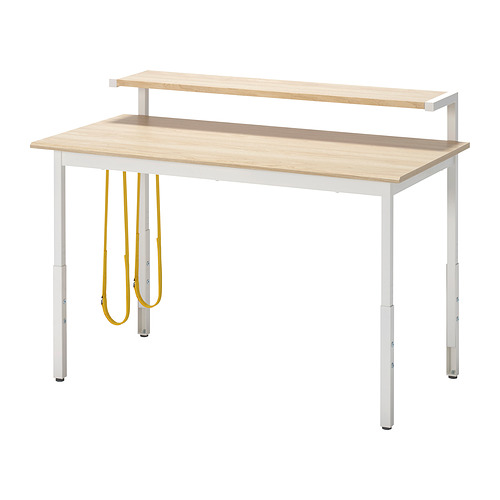 UTVISNING - 電競桌連層架, 梣木紋/白色, 120x60 公分 | IKEA 線上購物 - PE947435_S4