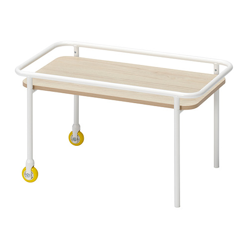 BRÄNNBOLL - 活動邊桌, 淺色梣木紋/白色, 69x39 公分 | IKEA 線上購物 - PE947445_S4