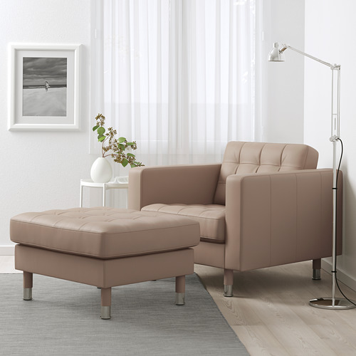 LANDSKRONA - 扶手椅, Grann/Bomstad 深米色/金屬 | IKEA 線上購物 - PE684282_S4