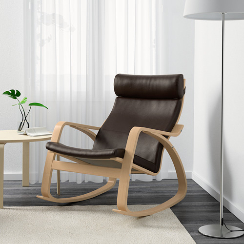 POÄNG - rocking-chair, birch veneer/Glose dark brown | IKEA Taiwan Online - PE600920_S4