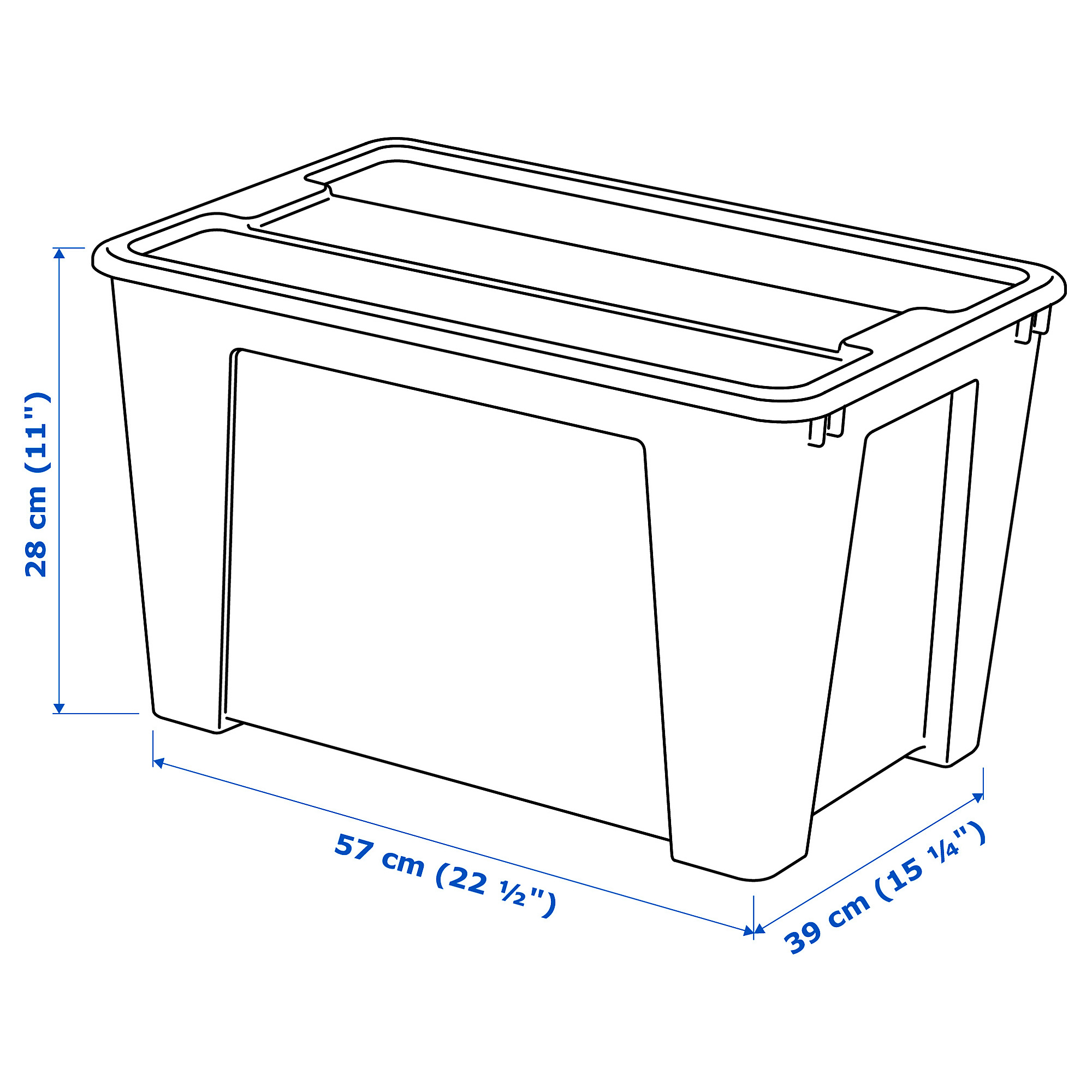 Samla 附蓋收納盒57x39x28 45公升 透明 Ikea 線上購物