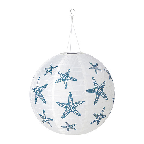 SOLVINDEN - LED solar-powered pendant lamp, outdoor globe/blue star, 45 cm | IKEA Taiwan Online - PE838549_S4