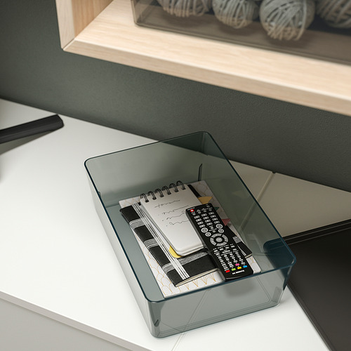 KUGGIS - 附蓋收納盒, 透明 黑色 | IKEA 線上購物 - PE838554_S4