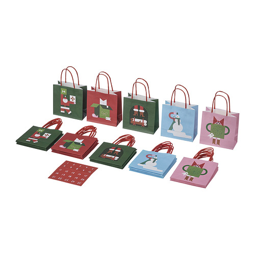 VINTERFINT - gift bag, mixed patterns, 10x10 cm | IKEA Taiwan Online - PE984326_S4