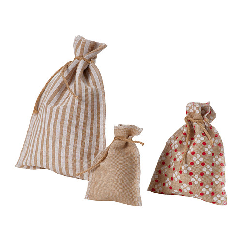 VINTERFINT - gift bag, set of 3, mixed patterns/jute white, mixed patterns/jute white | IKEA Taiwan Online - PE984333_S4
