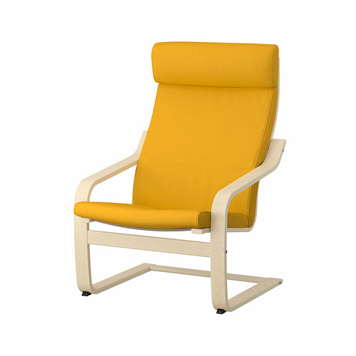 POÄNG - 扶手椅, 實木貼皮, 樺木/Skiftebo 黃色 | IKEA 線上購物 - PE793502_S4