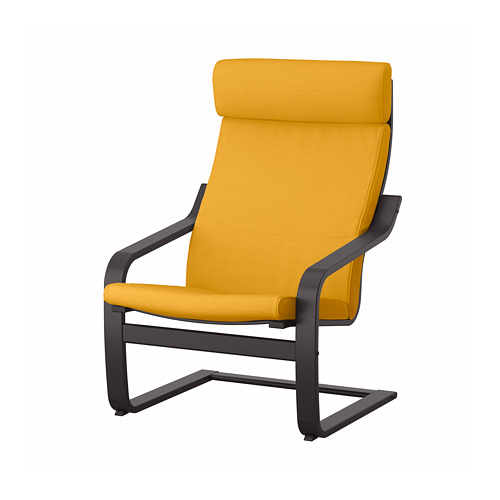 POÄNG - 扶手椅, 黑棕色/Skiftebo 黃色 | IKEA 線上購物 - PE793506_S4