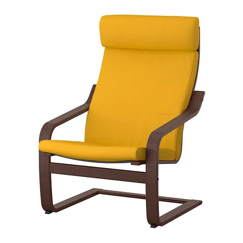 POÄNG - 扶手椅, 棕色/Skiftebo 黃色, 68x83x100 公分 | IKEA 線上購物 - PE793510_S4
