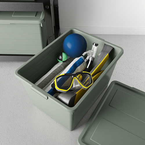 SOCKERBIT - 附蓋收納盒, 灰綠色 | IKEA 線上購物 - PE838580_S4