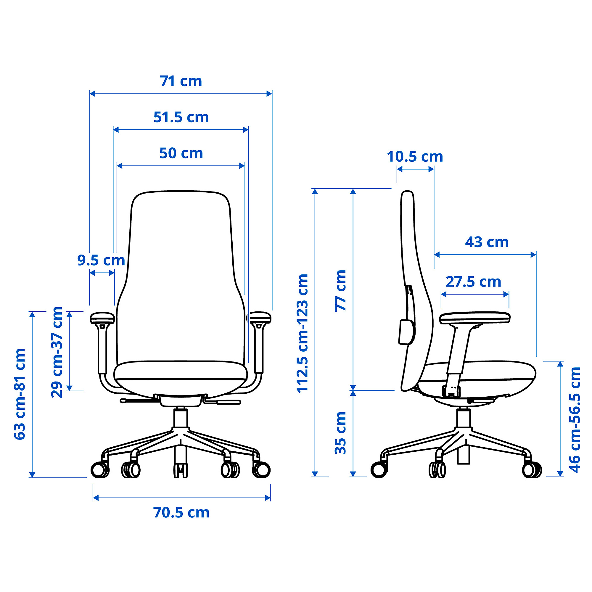 GRÖNFJÄLL office chair with armrests