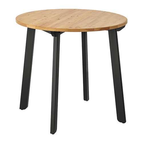 GAMLARED - 桌子, 圓桌, 淺仿古染色/黑色 | IKEA 線上購物 - PE740872_S4