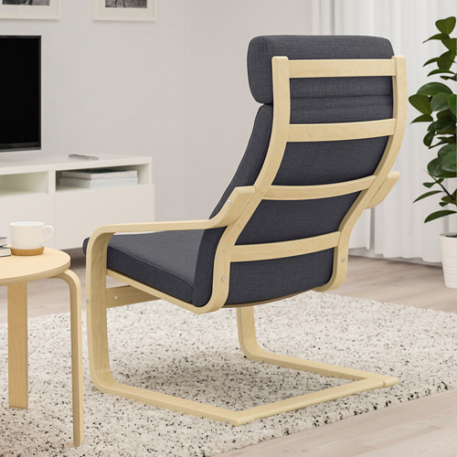 POÄNG - armchair, birch veneer/Skiftebo dark grey | IKEA Taiwan Online - PE793538_S4