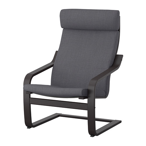 POÄNG - 扶手椅, 黑棕色/Skiftebo 深灰色 | IKEA 線上購物 - PE793540_S4