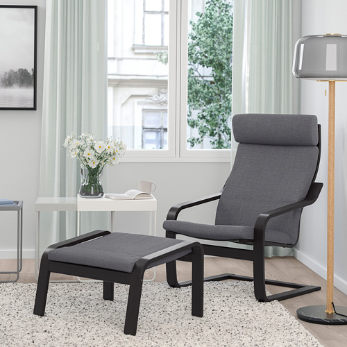 POÄNG - 扶手椅, 黑棕色/Skiftebo 深灰色 | IKEA 線上購物 - PE793527_S4