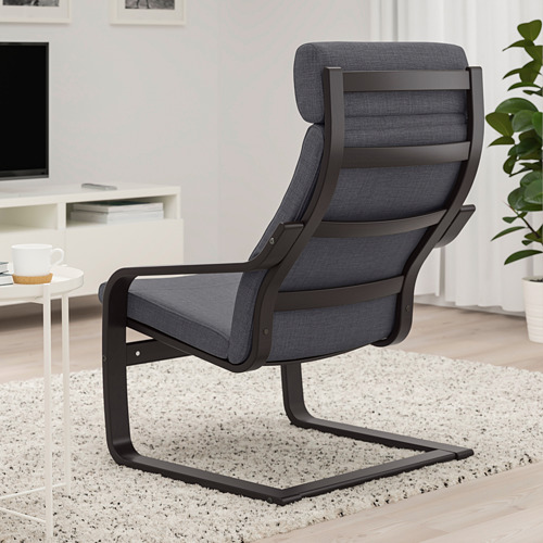 POÄNG - 扶手椅, 黑棕色/Skiftebo 深灰色 | IKEA 線上購物 - PE793526_S4