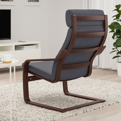 POÄNG - armchair, brown/Skiftebo dark grey | IKEA Taiwan Online - PE793530_S4
