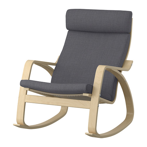 POÄNG - rocking-chair, birch veneer/Skiftebo dark grey | IKEA Taiwan Online - PE793558_S4