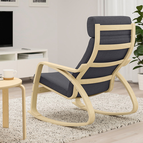 POÄNG - 搖椅, 實木貼皮, 樺木/Skiftebo 深灰色 | IKEA 線上購物 - PE793560_S4