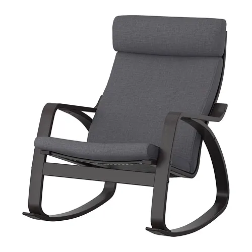 POÄNG - 搖椅, 黑棕色/Skiftebo 深灰色, 68x94x95 公分 | IKEA 線上購物 - PE793563_S4