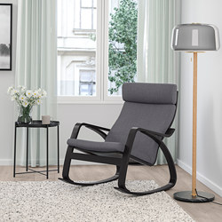 POÄNG - 搖椅, 實木貼皮, 樺木/Skiftebo 深灰色 | IKEA 線上購物 - PE793558_S3