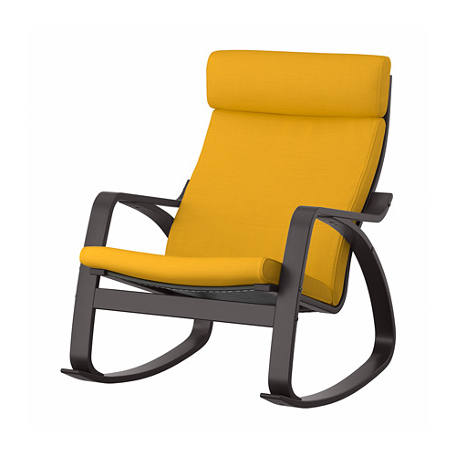 POÄNG - rocking-chair, black-brown/Skiftebo yellow, 68x94x95 cm | IKEA Taiwan Online - PE793566_S4