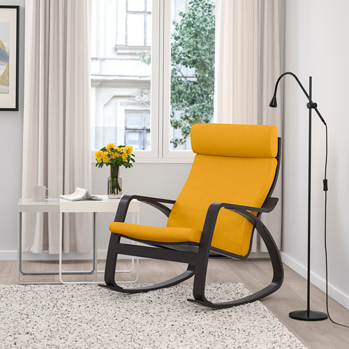 POÄNG - 搖椅, 黑棕色/Skiftebo 黃色 | IKEA 線上購物 - PE793567_S4