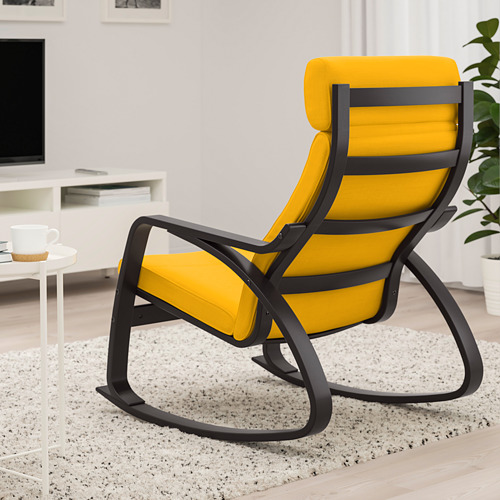 POÄNG - 搖椅, 黑棕色/Skiftebo 黃色 | IKEA 線上購物 - PE793578_S4
