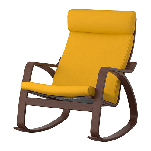 POÄNG - rocking-chair, brown/Skiftebo yellow, 68x94x95 cm | IKEA Taiwan Online - PE793571_S4