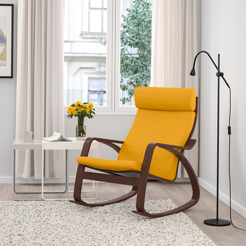 POÄNG - 搖椅, 棕色/Skiftebo 黃色 | IKEA 線上購物 - PE793572_S4