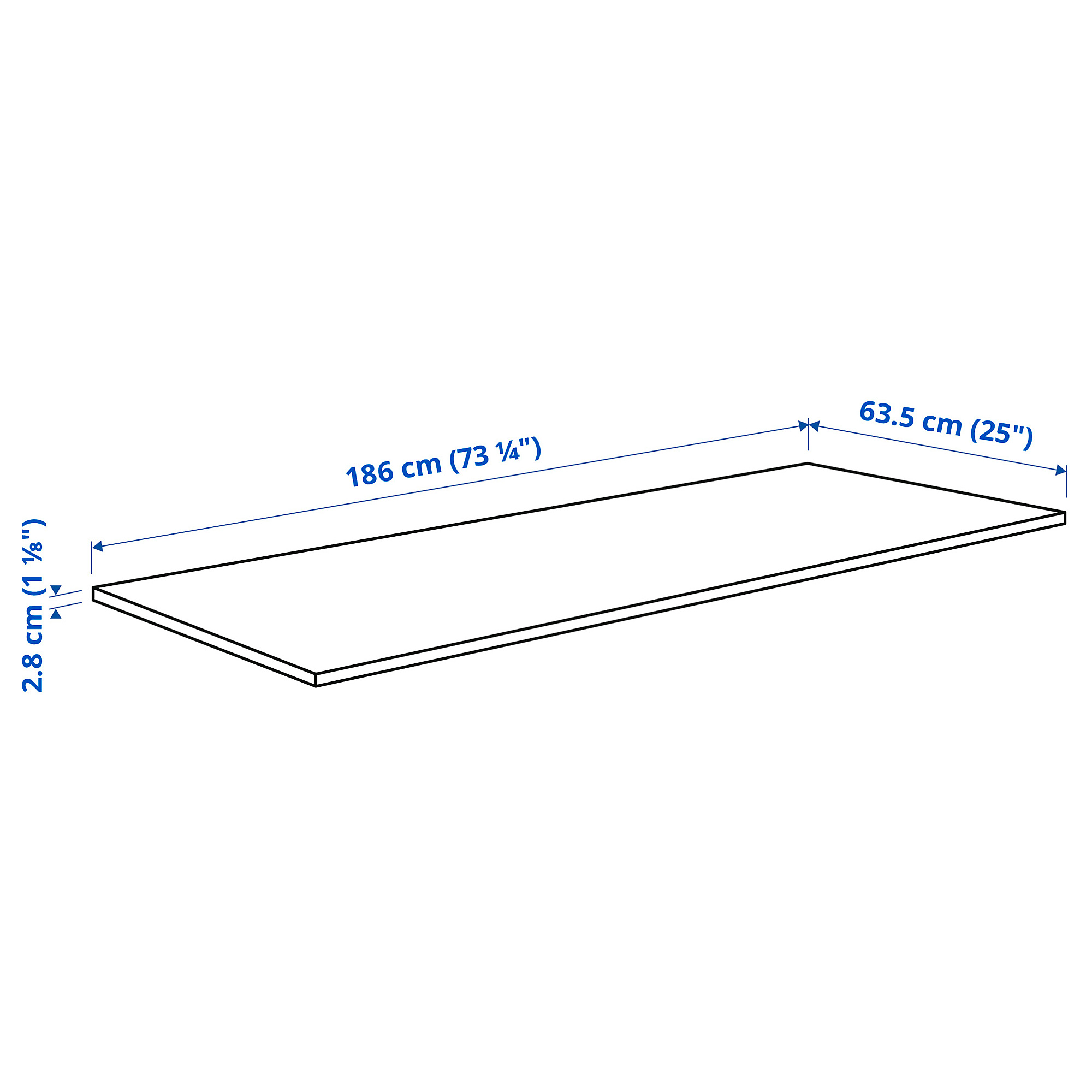 EKBACKEN worktop, double-sided