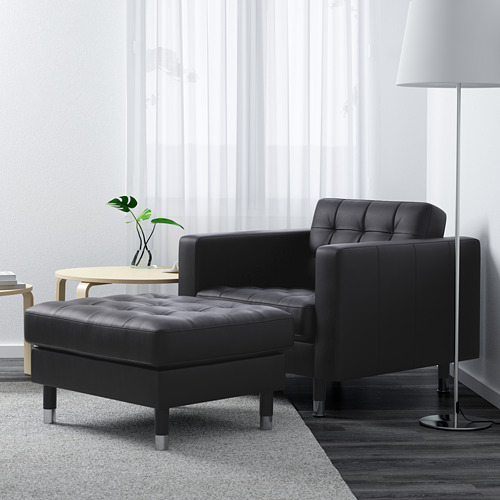 LANDSKRONA - 扶手椅, Grann/Bomstad 黑色/金屬 | IKEA 線上購物 - PE601200_S4