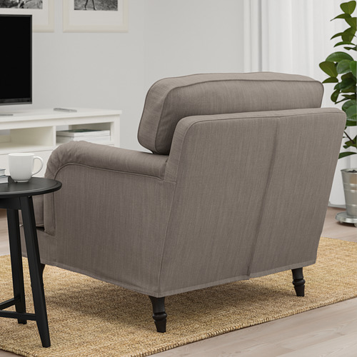 STOCKSUND - 扶手椅, Nolhaga 灰米色/黑色/木材 | IKEA 線上購物 - PE689632_S4