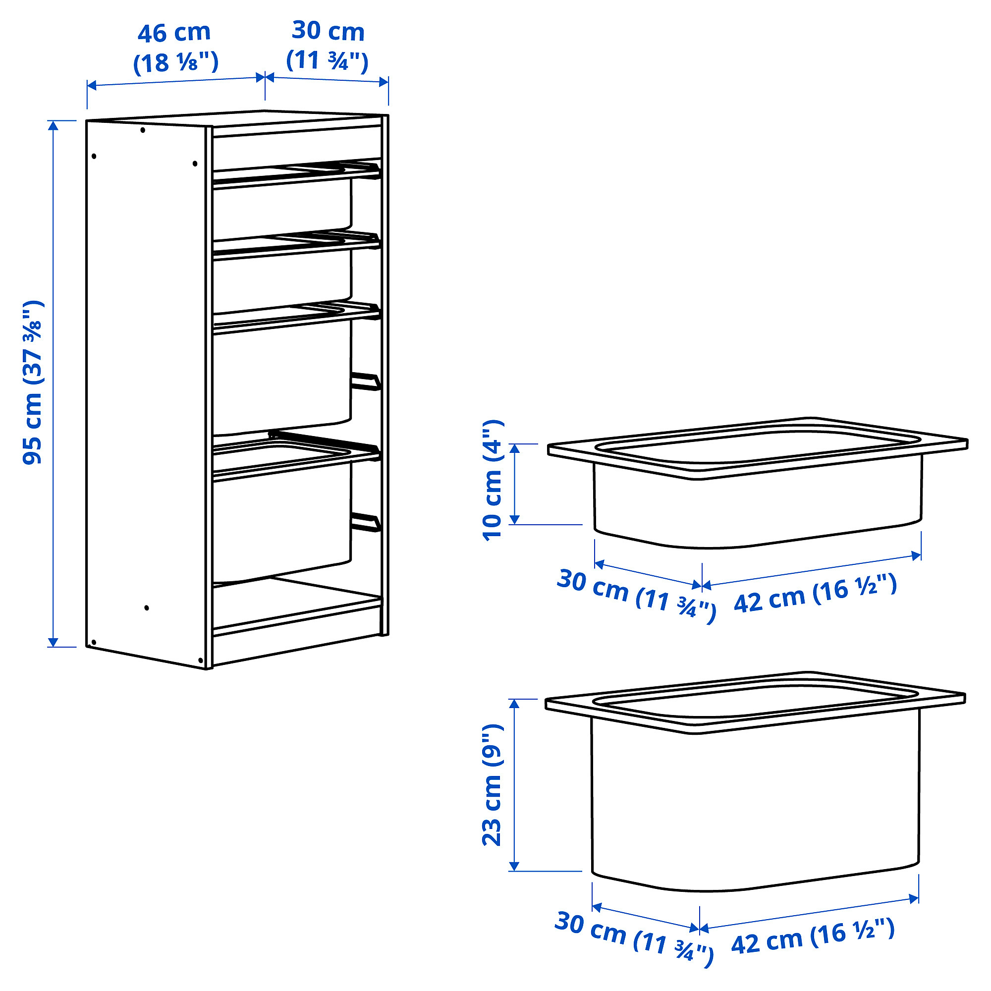 TROFAST storage combination with boxes