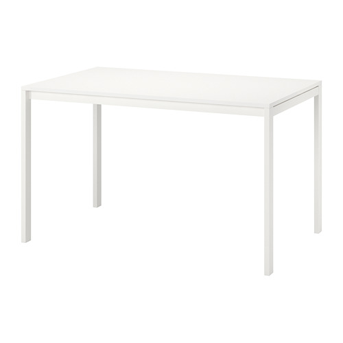 STENARED dining table stone effect quartz bamboo 140 x 75 cm