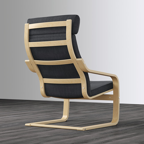 POÄNG - 扶手椅, 實木貼皮, 樺木/Hillared 碳黑色 | IKEA 線上購物 - PE628950_S4