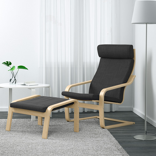 POÄNG - 椅凳, 實木貼皮, 樺木/Hillared 碳黑色 | IKEA 線上購物 - PE629068_S4