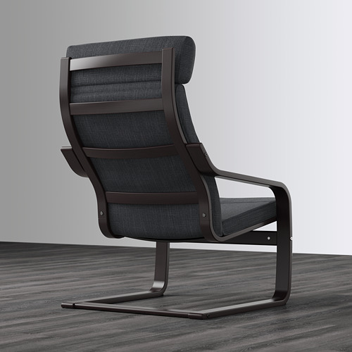 POÄNG - 扶手椅, 黑棕色/Hillared 碳黑色 | IKEA 線上購物 - PE628965_S4