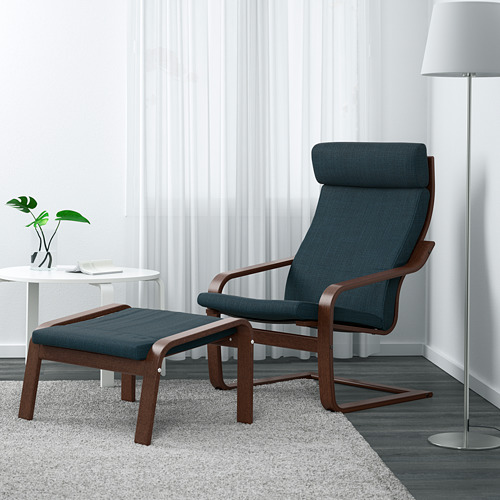 POÄNG - 扶手椅, 棕色/Hillared 深藍色 | IKEA 線上購物 - PE629100_S4