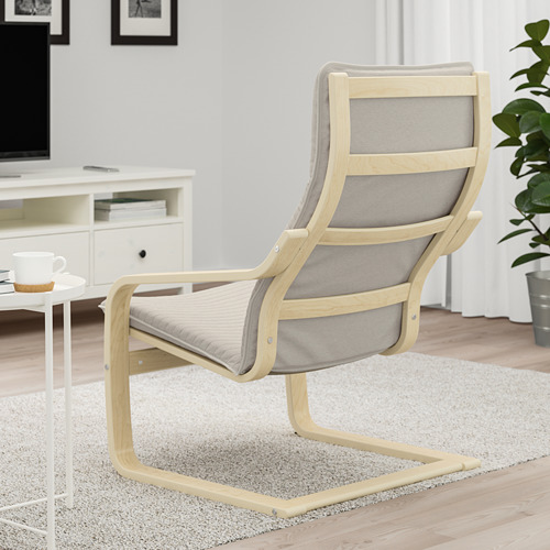 POÄNG - 扶手椅, 實木貼皮, 樺木/Knisa 淺米色 | IKEA 線上購物 - PE666935_S4