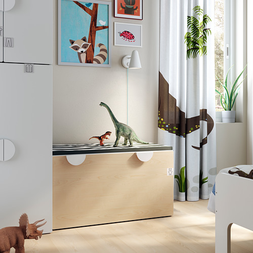SMÅSTAD - 長凳附收納盒, 白色/樺木 | IKEA 線上購物 - PE793622_S4