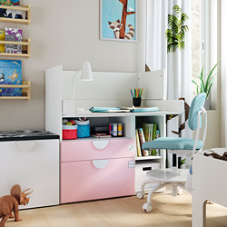 SMÅSTAD - 書桌/工作桌, 白色 白色/附2個抽屜 | IKEA 線上購物 - PE789065_S3